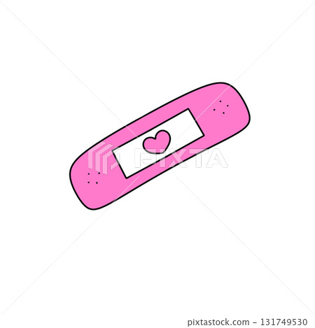 A pink bandage with a heart on it 131749530
