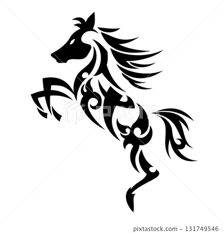 Horse tribal design illustration Horse tribal design illustration 131749546