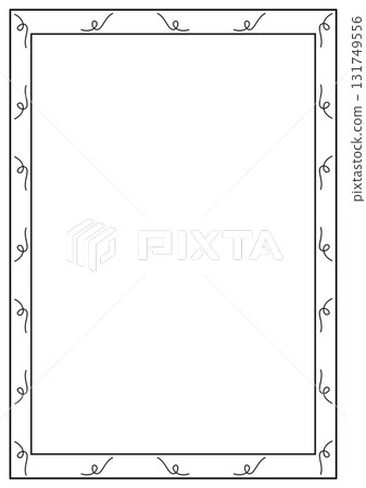 A4 Paper Frame Designed with Black Lines  131749556