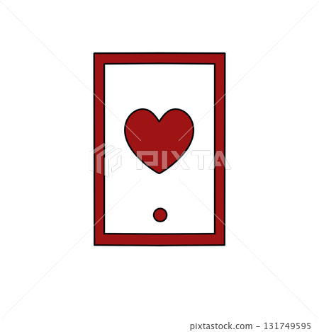 A red heart is drawn on a white background A red heart is drawn on a white background 131749595