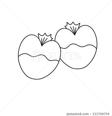 Two apples are drawn in black and white Two apples are drawn in black and white 131749754