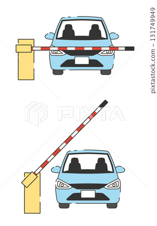 車輛進入停車場(大門關閉和打開) 車輛進入停車場(大門關閉和打開) 131749949