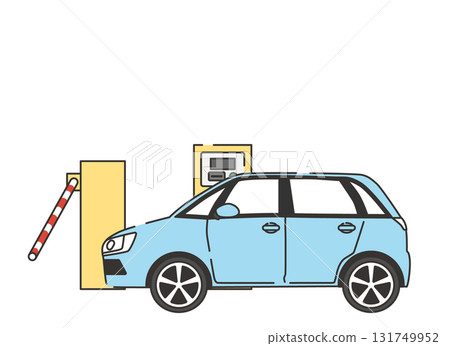 A car entering the parking lot (side view) 131749952