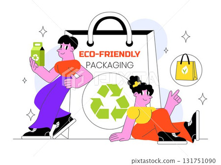 Eco Friendly Packaging Design Vector Illustration Featuring Sustainable Takeaway Paper Package with Botanical and Recyclable Biodegradable Materials Eco Friendly Packaging Design Vector Illustration Featuring Sustainable Takeaway Paper Package with Botanical and Recyclable Biodegradable Materials 131751090