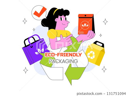 Eco Friendly Packaging Design Vector Illustration Featuring Sustainable Takeaway Paper Package with Botanical and Recyclable Biodegradable Materials Eco Friendly Packaging Design Vector Illustration Featuring Sustainable Takeaway Paper Package with Botanical and Recyclable Biodegradable Materials 131751094
