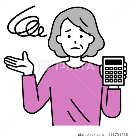 An elderly woman in trouble because she is over budget An elderly woman in trouble because she is over budget 131751718