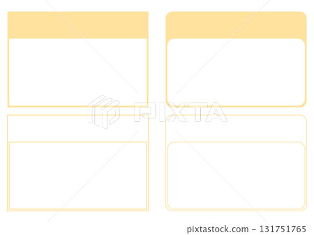 Set of 4 notepad and card-style frames, including yellow rounded and square corners 131751765