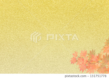 背景圖像 2a 呈現精緻、閃亮的淡金色圖案，並帶有秋葉 131751778