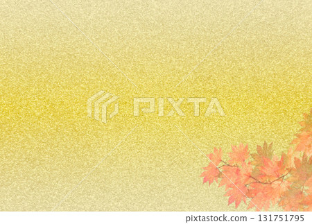 Background image 19a featuring a delicate, sparkling, pale gold pattern with autumn leaves. 131751795