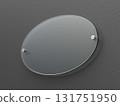Transparent oval glass nameplate 131751950