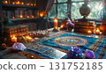 Mysterious fortune-telling table | A fantastic space with tarot cards and crystals 131752185