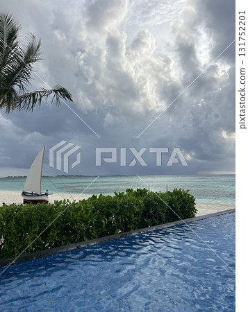Maldives Paradise Island with Beach Swing and Loungers 131752201