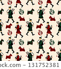 Seamless pattern Scottish musicians with bagpipes Scotch Terrier Thistle Robert Burns Night 25th January, United Kingdom Scotland 131752381