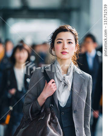 一位年輕女商人去上班的照片 131752539