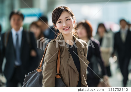 一位年輕女商人去上班的照片 一位年輕女商人去上班的照片 131752540