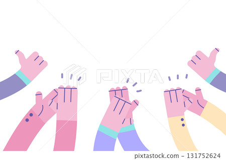 Approval, thumbs up, clapping concept 131752624