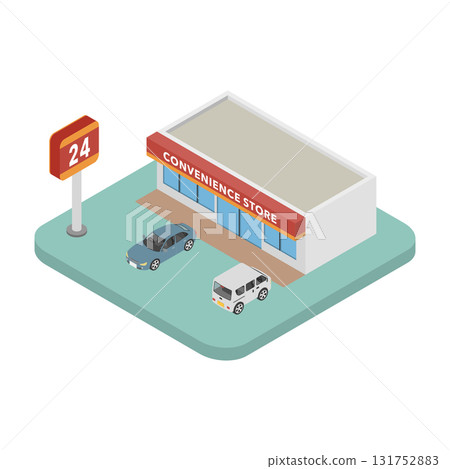 等距插畫：便利商店 131752883