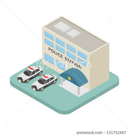 等距插圖：警察局 131752887