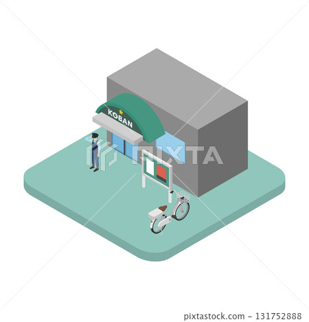 等距插畫:警察崗亭 等距插畫:警察崗亭 131752888