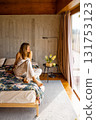 Thoughtful Morning in Pajamas 131753123