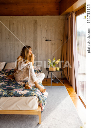 Thoughtful Morning in Pajamas 131753123