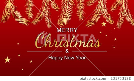Merry Christmas and Happy New Year banner 131753128
