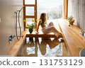 Morning Reflections by the Bath 131753129