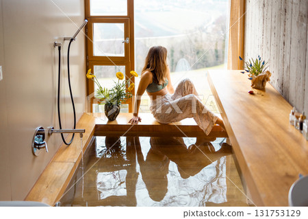 Morning Reflections by the Bath 131753129