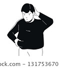 Weight Concern - Black and White Flat Design Illustration 131753670