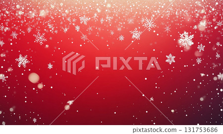 紅色和雪花背景 131753686
