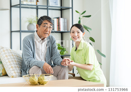 Care worker and senior man 131753966
