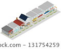 Isometric Japanese shopping street illustration 131754259