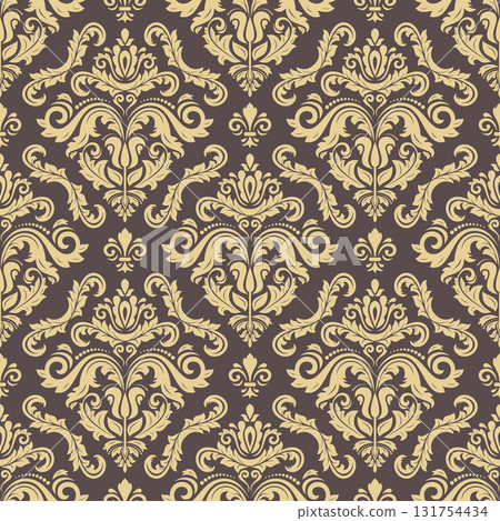 Orient Damask Seamless Background With Arabesques 131754434