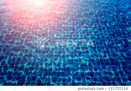 Blue ripped water in swimming pool Blue ripped water in swimming pool 131755114
