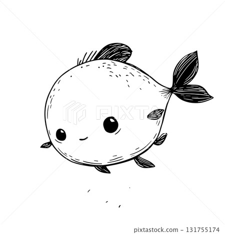 Guppy. Guppy simple black and white line art vector logo Guppy. Guppy simple black and white line art vector logo 131755174