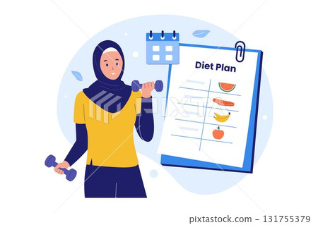 Illustration of Diet Plan and fitness Illustration of Diet Plan and fitness 131755379