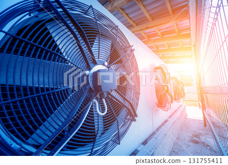 Metal industrial air conditioning vent. HVAC. Ventilation fan. Metal industrial air conditioning vent. HVAC. Ventilation fan. 131755411