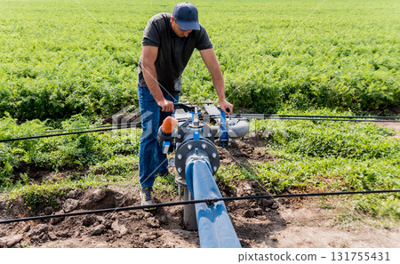 Drip irrigation system. Water saving drip irrigation system  131755431