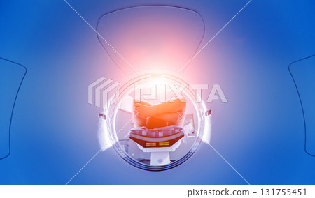 Patient in the room of computed tomography at hospital. 131755451