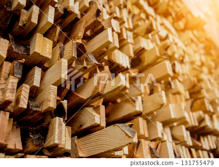 Stack of natural rough wooden boards. Wooden boards, lumber, industrial wood. Stack of natural rough wooden boards. Wooden boards, lumber, industrial wood. 131755479