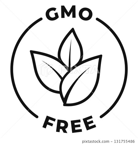 GMO free icon. Non GMO label. Ecological vector illustration for organic product packaging isolated. 131755486