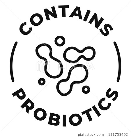 Contains probiotics icon. Contains prebiotics label. Healthy flora vector illustration for product packaging logo, sign, symbol or emblem. Contains probiotics icon. Contains prebiotics label. Healthy flora vector illustration for product packaging logo, sign, symbol or emblem. 131755492