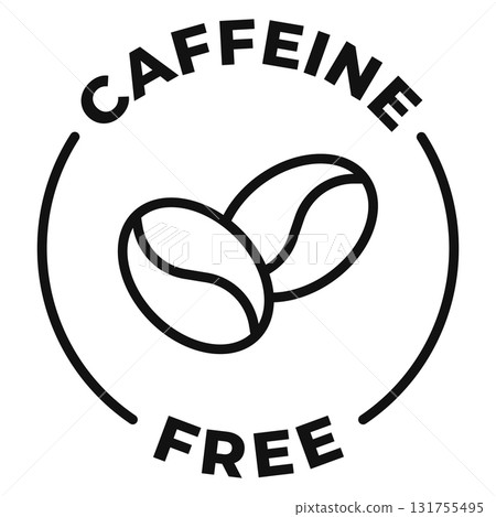 Caffeine free icon. No allergen vector illustration for product packaging logo, sign, symbol or emblem. Caffeine free icon. No allergen vector illustration for product packaging logo, sign, symbol or emblem. 131755495