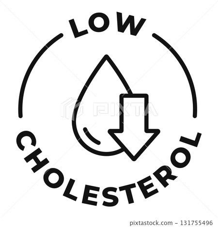 Low cholesterol icon. Zero fat badge. Low cholesterol icon. Zero fat badge. 131755496