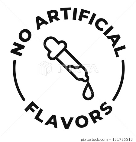 No artificial flavors icon. Additives free label. No artificial flavors vector illustration for product packaging logo, sign, symbol or emblem. No artificial flavors icon. Additives free label. No artificial flavors vector illustration for product packaging logo, sign, symbol or emblem. 131755513