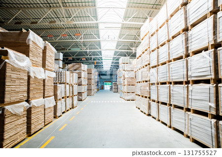 Warehouse industrial company. Commercial warehouse. Crates stacked Warehouse industrial company. Commercial warehouse. Crates stacked 131755527