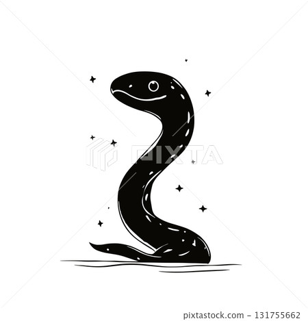 Moray Eel. Moray Eel simple black and white line art vector logo Moray Eel. Moray Eel simple black and white line art vector logo 131755662