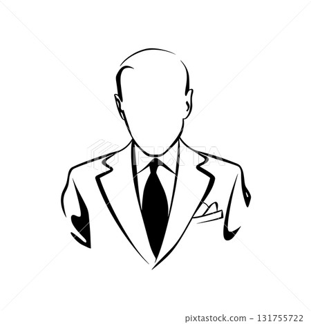 President. President simple black and white line art vector logo 131755722