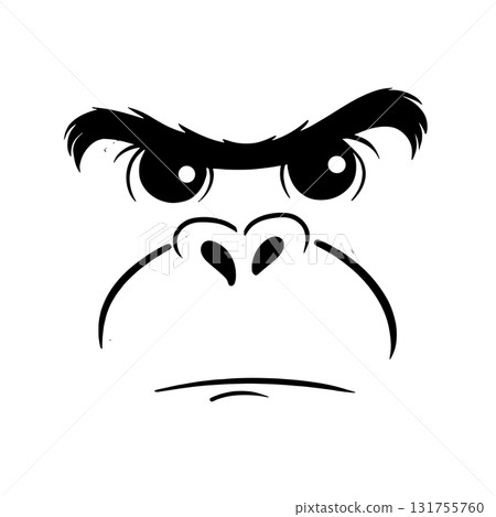 Proboscis Monkey. Proboscis Monkey simple black and white line art vector logo Proboscis Monkey. Proboscis Monkey simple black and white line art vector logo 131755760