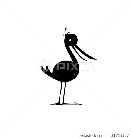 Albatross. Albatross simple black and white line art vector logo Albatross. Albatross simple black and white line art vector logo 131755927